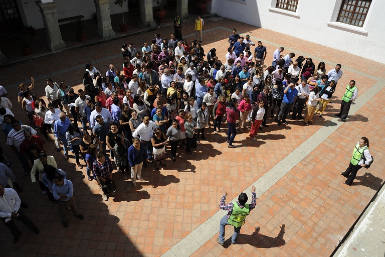 Fomenta Protección Civil Municipal capitalina cultura de prevención con simulacro de sismo