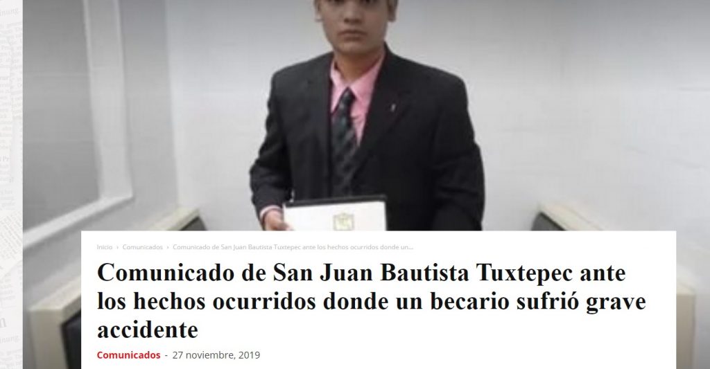 Desahucian a becario accidentado en Tuxtepec, ayuntamiento emite comunicado de “ayuda” que desmienten familiares del joven